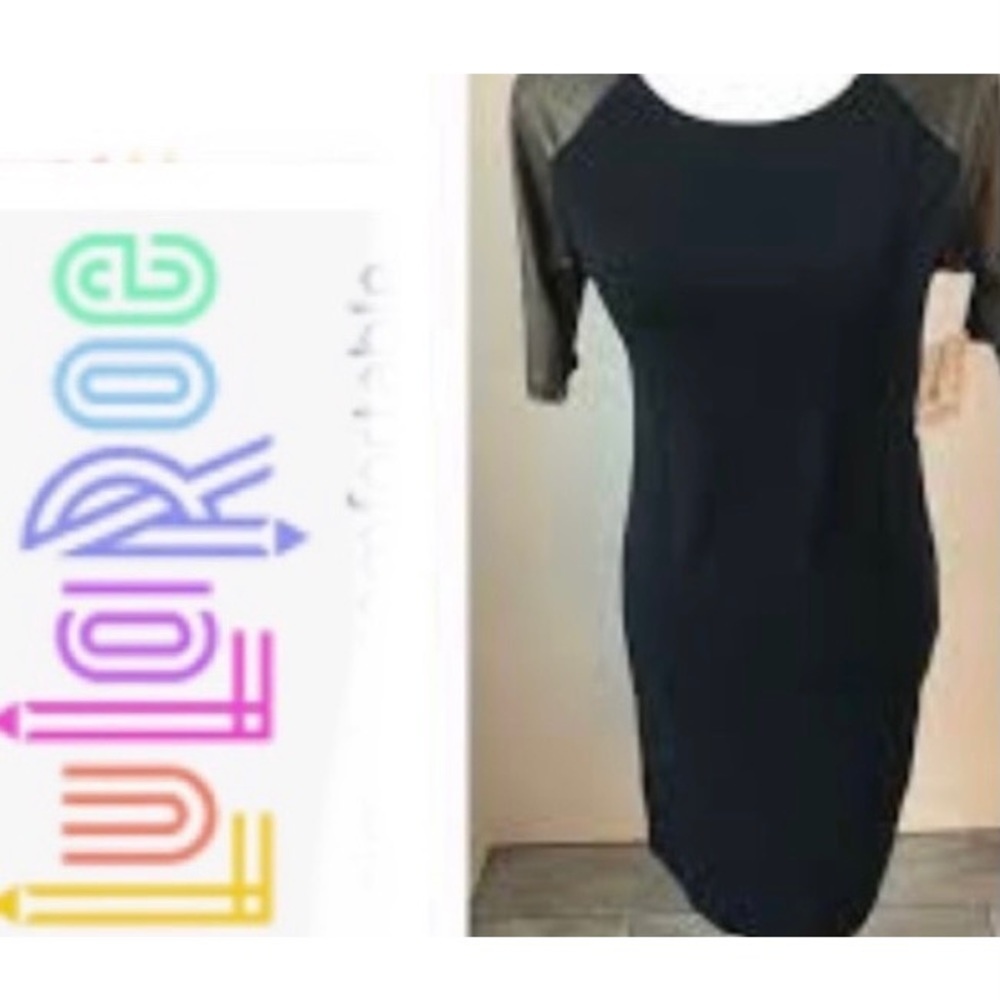 LuLaRoe Julia Elegant Black and Silver Dress